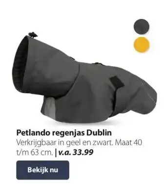 Pets Place Petlando regenjas dublin aanbieding