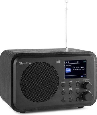 Bol.com Dab radio met bluetooth - audizio milan - dab radio retro met accu en fm radio - zwart aanbieding