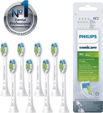 Bol.com Philips sonicare w2 optimal white hx6068/12 - opzetborstels - 8 stuks aanbieding