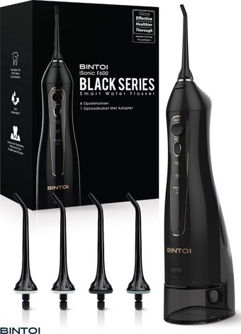 Bol.com Bintoi® isonic black series f600 - waterflosser - flosapparaten - monddouche aanbieding