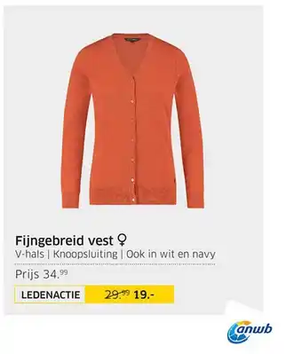 ANWB Fijngebreid Vest aanbieding