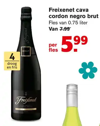 Hoogvliet Freixenet cava cordon negro brut 0.75 liter aanbieding