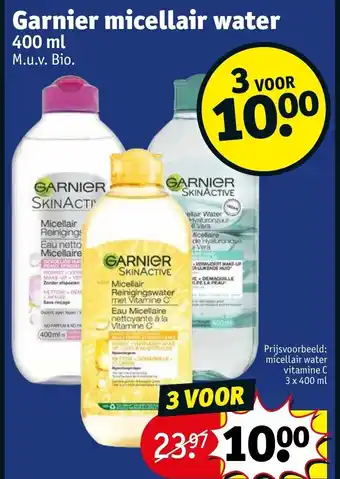 Kruidvat Garnier micellair water 400 ml aanbieding