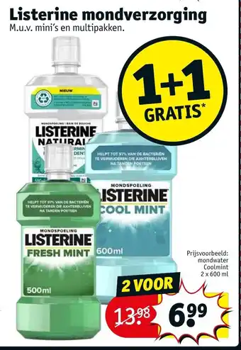 Kruidvat Listerine mondverzorging 1+1 gratis aanbieding