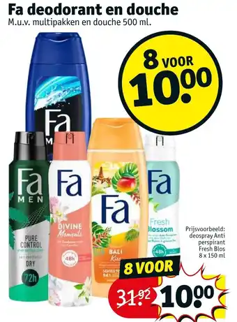 Kruidvat Fa deodorant en douche aanbieding