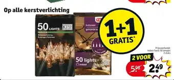 Kruidvat Alle kerstverlichting 1+1 gratis aanbieding