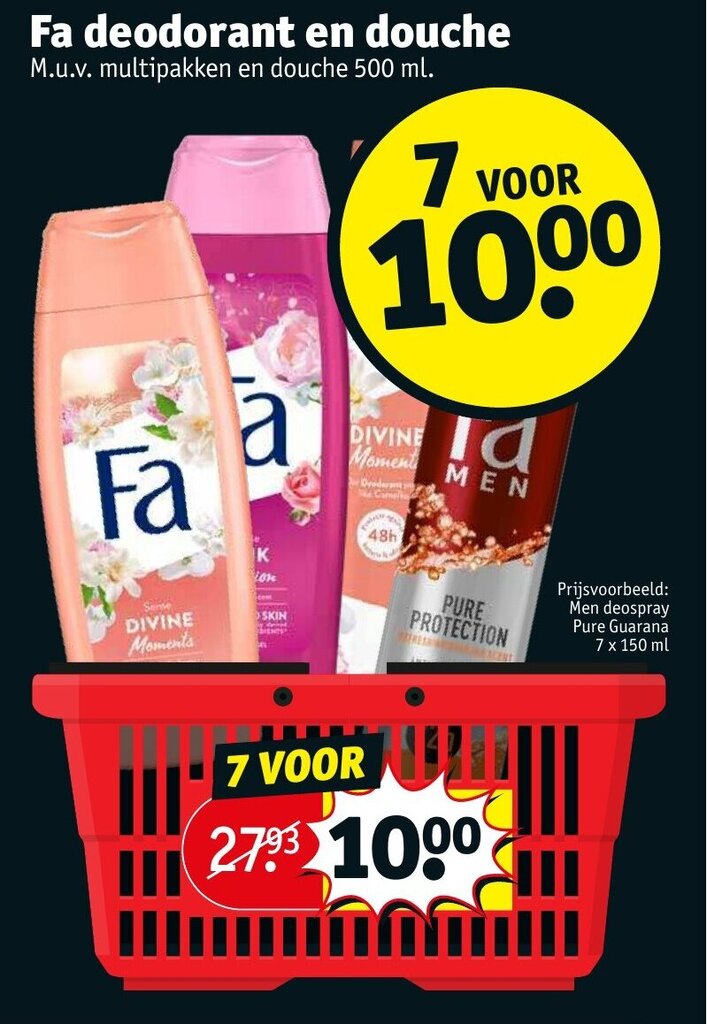 Fa deodorant en douche aanbieding bij Kruidvat