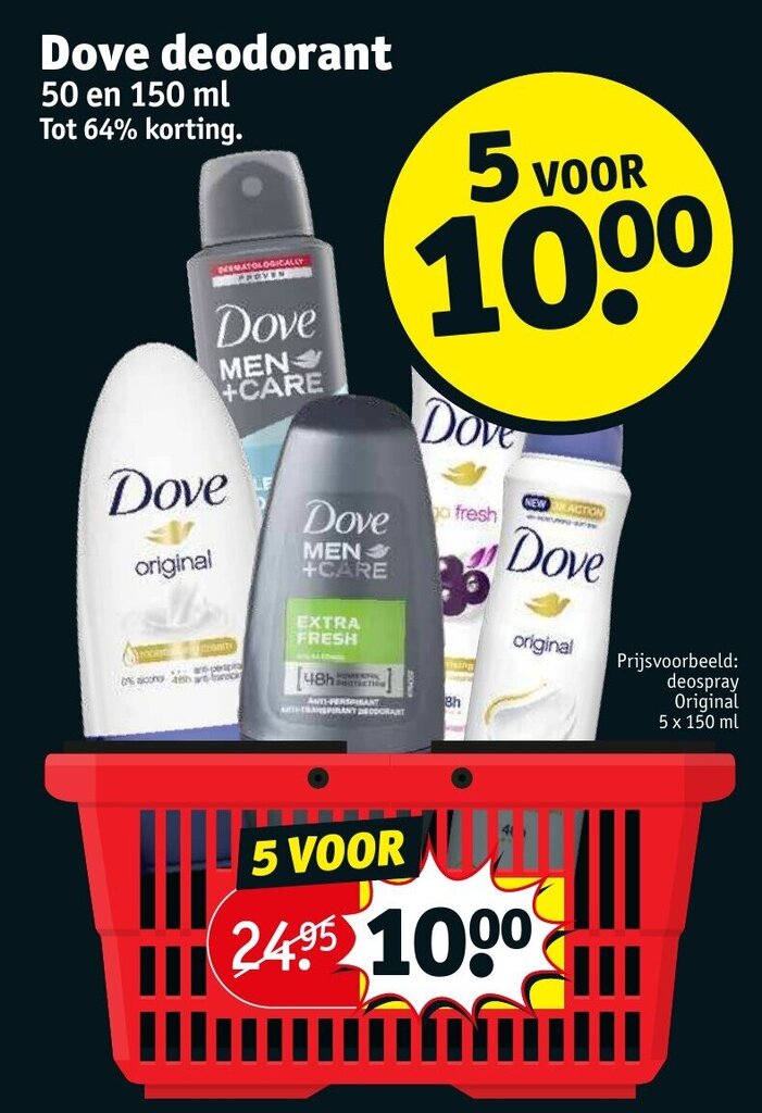 Dove deodorant 50 en 150 ml aanbieding bij Kruidvat