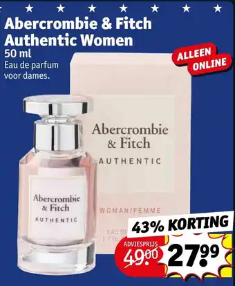 Kruidvat Abercrombie & Fitch Authentic Women 50 ml aanbieding