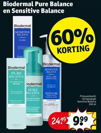 Kruidvat Biodermal Pure Balance en Sensitive Balance aanbieding