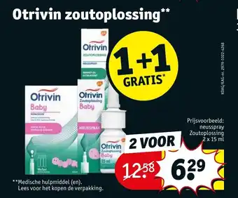 Kruidvat Otrivin zoutoplossing 1+1 gratis aanbieding