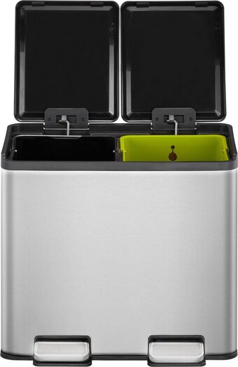 Bol.com Eko essential splitted prullenbak - 2x 10 l - mat rvs aanbieding