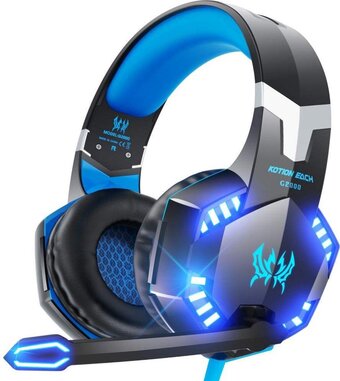 Bol.com Kotion each g2000 gaming headset - zwart/blauw - geschikt voor ps5, xbox series x, windows & switch aanbieding