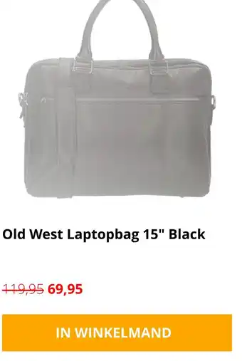 thebagstore.nl Old West Laptopbag 15" Black aanbieding