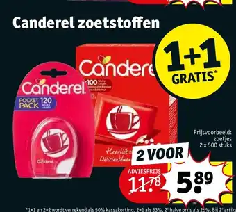 Kruidvat Canderel zoetstoffen 1+1 gratis aanbieding