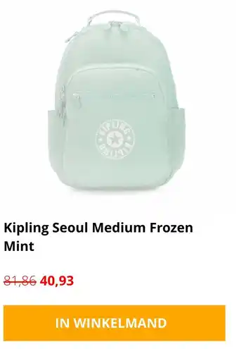 thebagstore.nl Kipling Seoul Medium Frozen Mint aanbieding