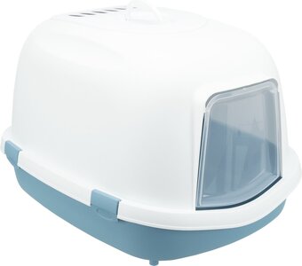 Bol.com Trixie kattenbak primo xxl top met kap blauw / wit - 71x56x47 cm aanbieding