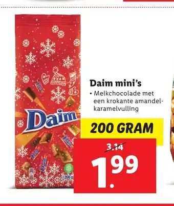 Lidl Daim mini's 200 gram aanbieding