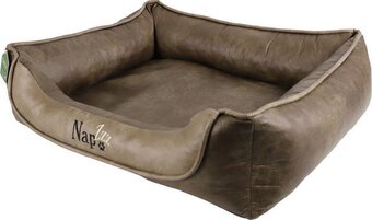 Bol.com Napzzz hondenmand leatherlook divan duo bruin 90 x 70 cm aanbieding