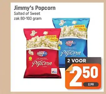 Dagwinkel Jimmy's popcorn aanbieding