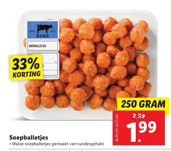 Lidl Soepballetjes 250 gram aanbieding