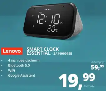 Paradigit Lenovo smart clock essential-za740001se aanbieding