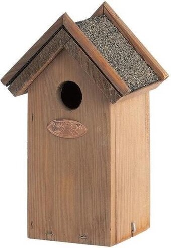 Bol.com Esschert design houten vogelhuisje - bitumen dakje - 16 x 11 x 22 cm aanbieding