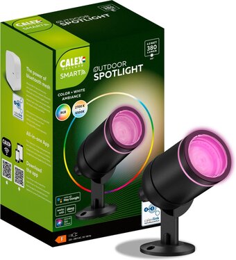 Bol.com Calex smart outdoor led buitenlamp - slimme grondspot - rgb en warm wit licht - 4w - zwart aanbieding