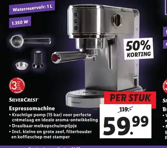 Lidl SilverCrest Espressomachine aanbieding