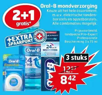 Trekpleister Oral-B mondverzorging 2+1 aanbieding