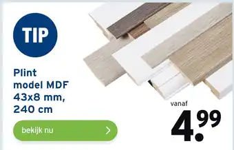 GAMMA Plint model MDF 43x8 mm, 240 cm aanbieding