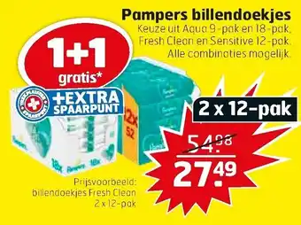 Trekpleister Pampers billendoekjes 2*12-pack aanbieding