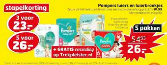 Trekpleister Pampers Luiers en luierbroekjes 5st aanbieding