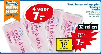 Trekpleister Trekpleister Toiletpapier 3-laags 32 rollen aanbieding