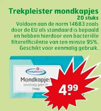 Trekpleister Trekpleister Mondkapjes 20st aanbieding