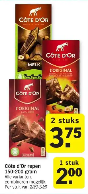 Albert Heijn Cote d'or repen 150-200g aanbieding