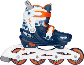 Bol.com Nijdam inline skates verstelbaar - traffic racer - marine/oranje/wit/zilvergrijs - 33-36 aanbieding