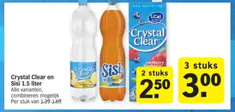 Albert Heijn Crystal clear en sisi 1.5 liter aanbieding