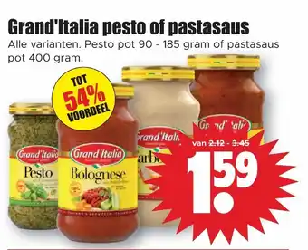 Dirk Grand'Italia pesto of pastasaus pesto pot 90-185 gram of pastasaus pot 400 gram aanbieding