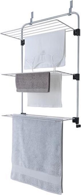 Bol.com Metaltex gale droogrek - 11m drooglengte - ophangbaar aan deur - zilvergrijs aanbieding