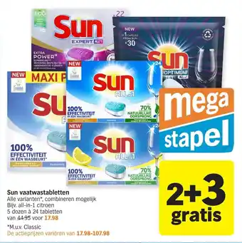 Albert Heijn Sun vaatwastabletten aanbieding