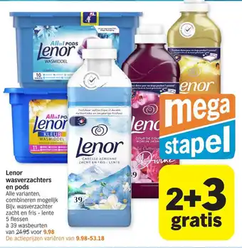 Albert Heijn Lenor wasverzachters en pods aanbieding