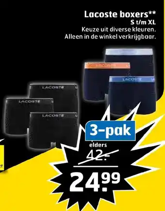 Trekpleister Lacoste boxers ** S t/m XL 3-pak aanbieding