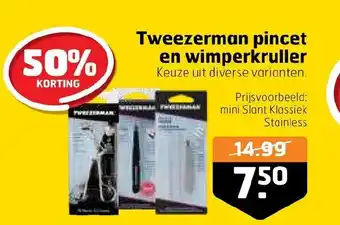 Trekpleister Tweezerman pincet en wimperkruller aanbieding