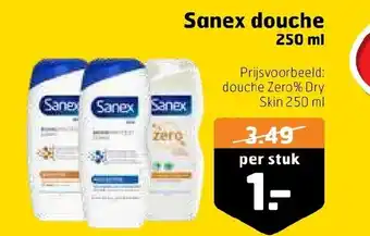 Trekpleister Sanex douche 250 ml aanbieding