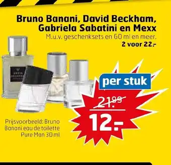 Trekpleister Bruno Banani, David Beckham, Gabriela Sabatini en Mexx aanbieding