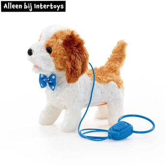 Intertoys Walk along puppy - bruin/wit aanbieding