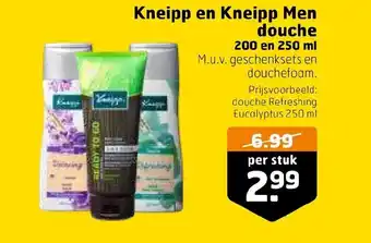 Trekpleister Kneipp en Kneipp Men douche 200 en 250 ml aanbieding