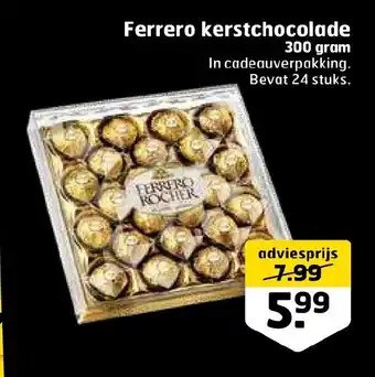 Trekpleister Ferrero kerstchocolade 300 gram aanbieding