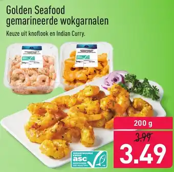 ALDI Golden Seafood gemarineerde wokgarnalen 200g aanbieding